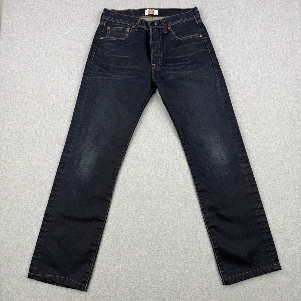 Vintage Levis Jeans Mens 31x34 (Fits 30x30)‎ Blue 501 Button Fly Made In Turkey